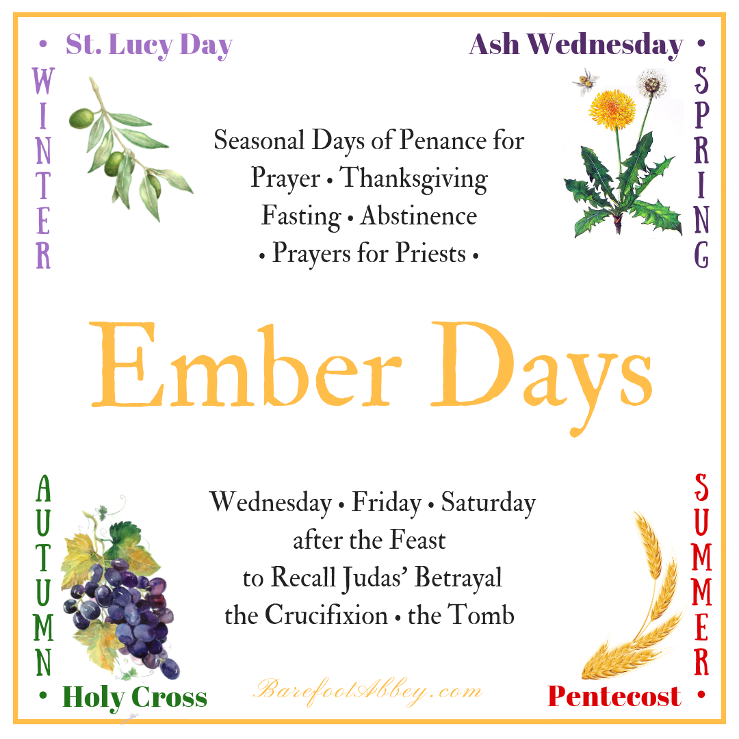 Ember Days info graphic best Barefoot Abbey